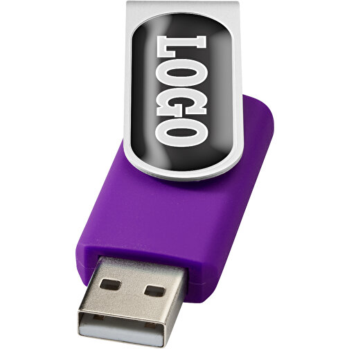 Rotate Doming USB-Stick , lila MB , 16 GB , Kunststoff, Aluminium MB , 5,80cm x 1,90cm x 1,00cm (Länge x Höhe x Breite), Bild 1