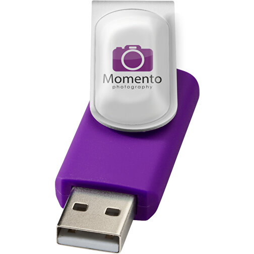 Rotate Doming USB-Stick , lila MB , 8 GB , Kunststoff, Aluminium MB , 5,80cm x 1,90cm x 1,00cm (Länge x Höhe x Breite), Bild 2