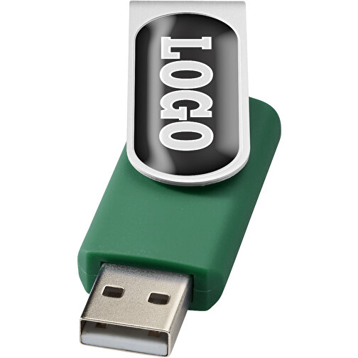 Rotate Doming USB-Stick , grün MB , 2 GB , Kunststoff, Aluminium MB , 5,80cm x 1,90cm x 1,00cm (Länge x Höhe x Breite), Bild 1