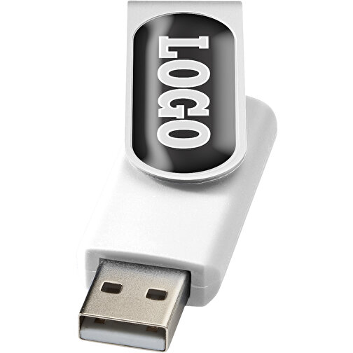 Rotate Doming USB-Stick , weiß MB , 2 GB , Kunststoff, Aluminium MB , 5,80cm x 1,90cm x 1,00cm (Länge x Höhe x Breite), Bild 1