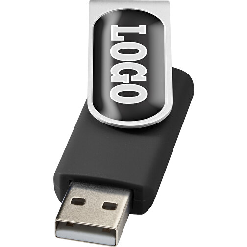 Rotate Doming USB-Stick , schwarz MB , 16 GB , Kunststoff, Aluminium MB , 5,80cm x 1,90cm x 1,00cm (Länge x Höhe x Breite), Bild 1