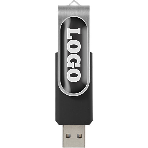 Rotate Doming USB-Stick , schwarz MB , 8 GB , Kunststoff, Aluminium MB , 5,80cm x 1,90cm x 1,00cm (Länge x Höhe x Breite), Bild 3