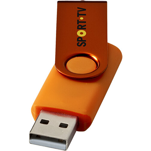 Rotate Metallic USB-Stick , orange MB , 4 GB , Kunststoff, Aluminium MB , 5,80cm x 1,90cm x 1,00cm (Länge x Höhe x Breite), Bild 2