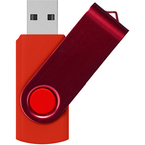 Rotate Metallic USB-Stick , dunkelrot MB , 16 GB , Kunststoff, Aluminium MB , 5,80cm x 1,90cm x 1,00cm (Länge x Höhe x Breite), Bild 1