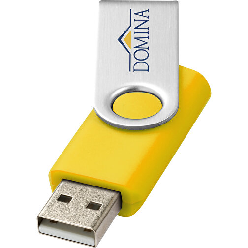 Rotate USB-Stick , gelb MB , 2 GB , Kunststoff, Aluminium MB , 5,80cm x 1,90cm x 1,00cm (Länge x Höhe x Breite), Bild 2