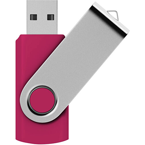 Rotate USB-Stick , magenta MB , 2 GB , Kunststoff, Aluminium MB , 5,80cm x 1,90cm x 1,00cm (Länge x Höhe x Breite), Bild 1