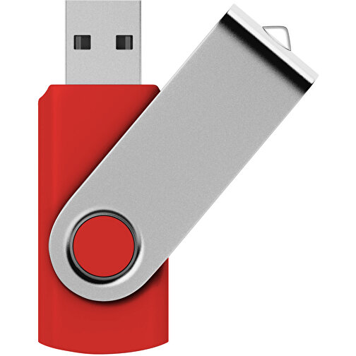 Rotate USB-Stick , mittelrot MB , 2 GB , Kunststoff, Aluminium MB , 5,80cm x 1,90cm x 1,00cm (Länge x Höhe x Breite), Bild 1