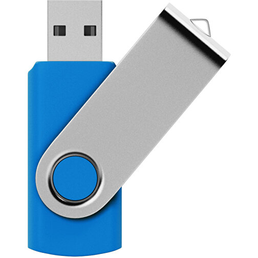 Rotate USB-Stick , mittelblau MB , 32 GB , Kunststoff, Aluminium MB , 5,80cm x 1,90cm x 1,00cm (Länge x Höhe x Breite), Bild 1