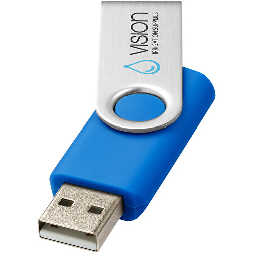 Rotate USB-Stick , mittelblau MB , 32 GB , Kunststoff, Aluminium MB , 5,80cm x 1,90cm x 1,00cm (Länge x Höhe x Breite), Bild 2