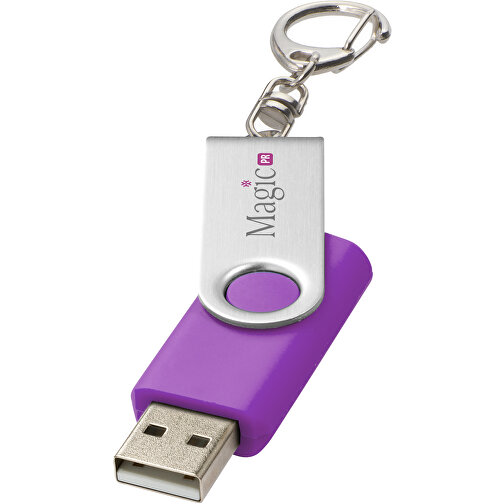 Rotate Mit Schlüsselanhänger USB-Stick , lila MB , 1 GB , Kunststoff, Aluminium MB , 5,80cm x 1,90cm x 1,00cm (Länge x Höhe x Breite), Bild 2
