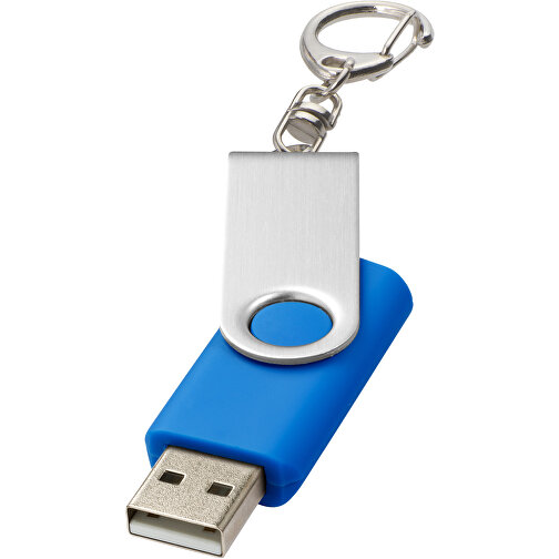Rotate Mit Schlüsselanhänger USB-Stick , mittelblau MB , 4 GB , Kunststoff, Aluminium MB , 5,80cm x 1,90cm x 1,00cm (Länge x Höhe x Breite), Bild 1