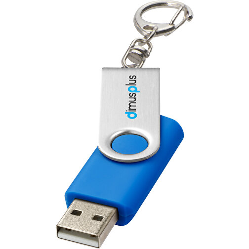 Rotate Mit Schlüsselanhänger USB-Stick , mittelblau MB , 1 GB , Kunststoff, Aluminium MB , 5,80cm x 1,90cm x 1,00cm (Länge x Höhe x Breite), Bild 2