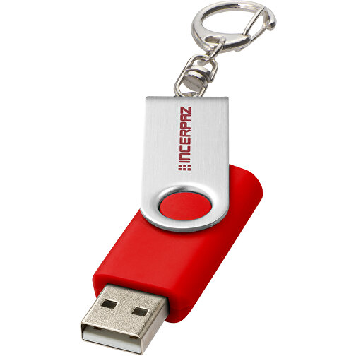 Rotate Mit Schlüsselanhänger USB-Stick , hellrot MB , 8 GB , Kunststoff, Aluminium MB , 5,80cm x 1,90cm x 1,00cm (Länge x Höhe x Breite), Bild 2