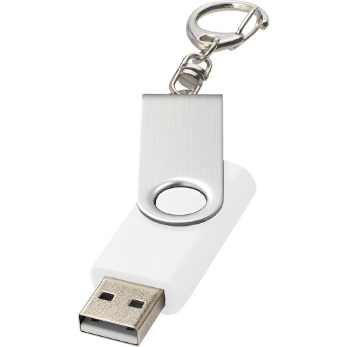 Rotate Mit Schlüsselanhänger USB-Stick , weiß MB , 32 GB , Kunststoff, Aluminium MB , 5,80cm x 1,90cm x 1,00cm (Länge x Höhe x Breite), Bild 1
