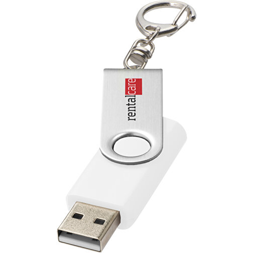 Rotate Mit Schlüsselanhänger USB-Stick , weiss MB , 2 GB , Kunststoff, Aluminium MB , 5,80cm x 1,90cm x 1,00cm (Länge x Höhe x Breite), Bild 2