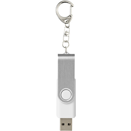 Rotate Mit Schlüsselanhänger USB-Stick , weiss MB , 2 GB , Kunststoff, Aluminium MB , 5,80cm x 1,90cm x 1,00cm (Länge x Höhe x Breite), Bild 3