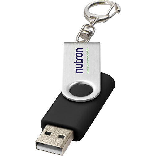 Rotate Mit Schlüsselanhänger USB-Stick , schwarz MB , 4 GB , Kunststoff, Aluminium MB , 5,80cm x 1,90cm x 1,00cm (Länge x Höhe x Breite), Bild 2