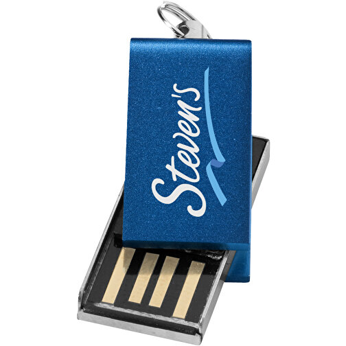 Mini Rotate USB-Stick , blau MB , 16 GB , Aluminium MB , 3,30cm x 1,60cm x 0,60cm (Länge x Höhe x Breite), Bild 2