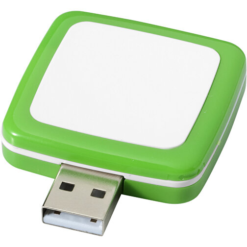 Rotating Square USB-Stick , grün MB , 4 GB , Kunststoff MB , 4,40cm x 4,00cm x 1,00cm (Länge x Höhe x Breite), Bild 1
