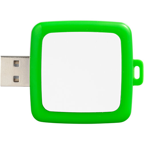 Rotating Square USB-Stick , grün MB , 2 GB , Kunststoff MB , 4,40cm x 4,00cm x 1,00cm (Länge x Höhe x Breite), Bild 5