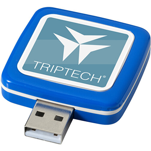 Rotating Square USB-Stick , blau MB , 16 GB , Kunststoff MB , 4,40cm x 4,00cm x 1,00cm (Länge x Höhe x Breite), Bild 2