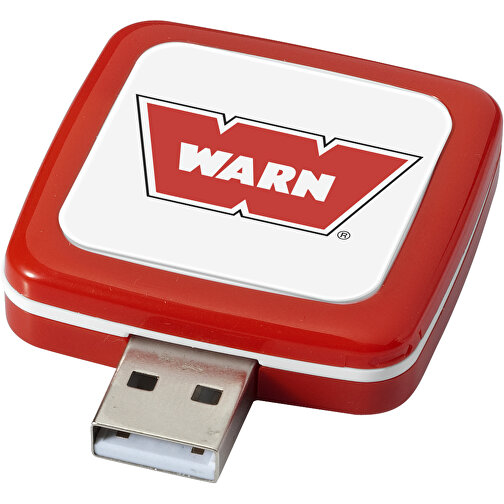 Rotating Square USB-Stick , rot MB , 16 GB , Kunststoff MB , 4,40cm x 4,00cm x 1,00cm (Länge x Höhe x Breite), Bild 2