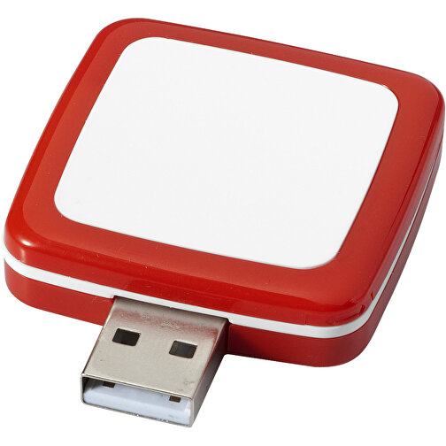 Rotating Square USB-Stick , rot MB , 4 GB , Kunststoff MB , 4,40cm x 4,00cm x 1,00cm (Länge x Höhe x Breite), Bild 1