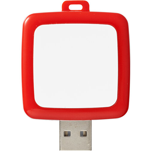 Rotating Square USB-Stick , rot MB , 1 GB , Kunststoff MB , 4,40cm x 4,00cm x 1,00cm (Länge x Höhe x Breite), Bild 3