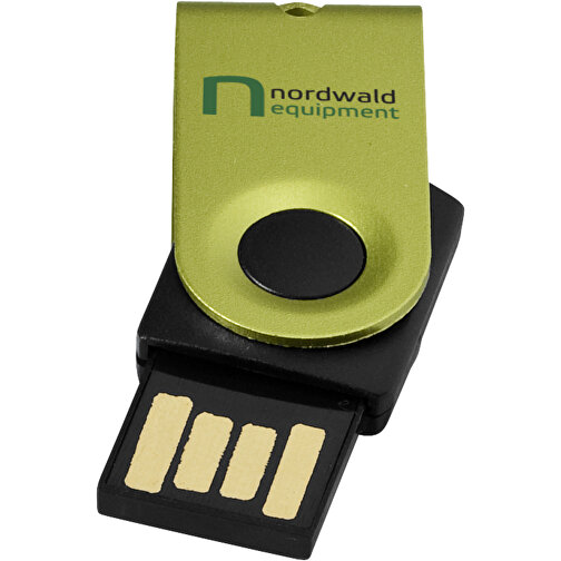 Mini USB-Stick , apfelgrün MB , 16 GB , Aluminium MB , 3,20cm x 1,60cm x 1,40cm (Länge x Höhe x Breite), Bild 2