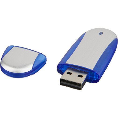 Memo USB-Stick , dunkelblau / silber MB , 8 GB , Kunststoff, Aluminium MB , 6,00cm x 2,40cm x 1,20cm (Länge x Höhe x Breite), Bild 1
