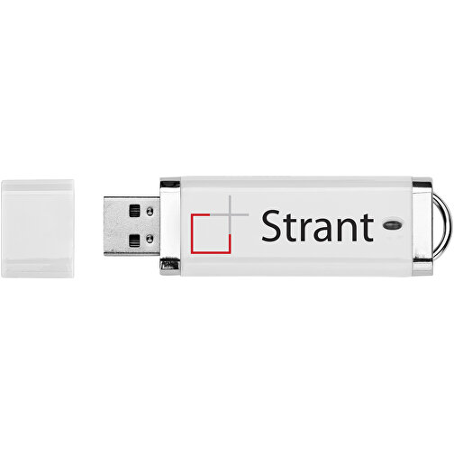 Flat USB-Stick , weiss MB , 16 GB , Kunststoff MB , 7,40cm x 2,10cm x 0,70cm (Länge x Höhe x Breite), Bild 2