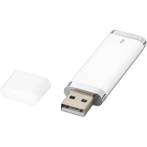 Flat USB-Stick , weiß MB , 8 GB , Kunststoff MB , 7,40cm x 2,10cm x 0,70cm (Länge x Höhe x Breite), Bild 1