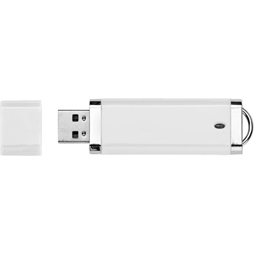 Flat USB-Stick , weiß MB , 4 GB , Kunststoff MB , 7,40cm x 2,10cm x 0,70cm (Länge x Höhe x Breite), Bild 3