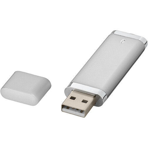Flat USB-Stick , silber MB , 8 GB , Kunststoff MB , 7,40cm x 2,10cm x 0,70cm (Länge x Höhe x Breite), Bild 1