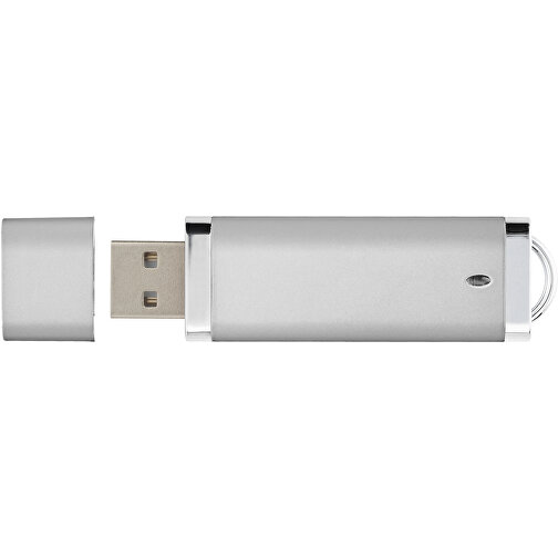 Flat USB-Stick , silber MB , 8 GB , Kunststoff MB , 7,40cm x 2,10cm x 0,70cm (Länge x Höhe x Breite), Bild 3