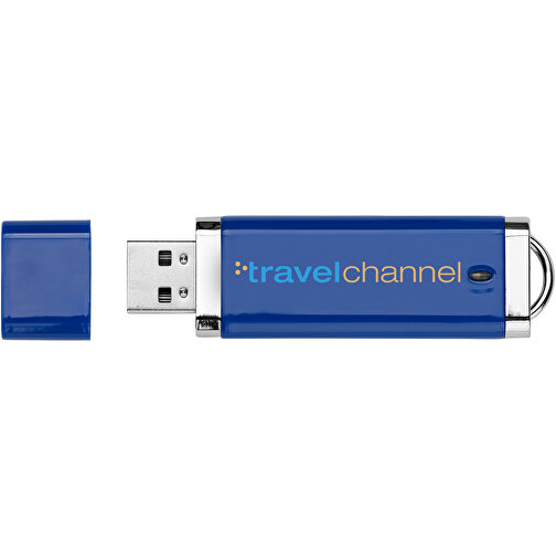 Flat USB-Stick , blau MB , 2 GB , Kunststoff MB , 7,40cm x 2,10cm x 0,70cm (Länge x Höhe x Breite), Bild 2
