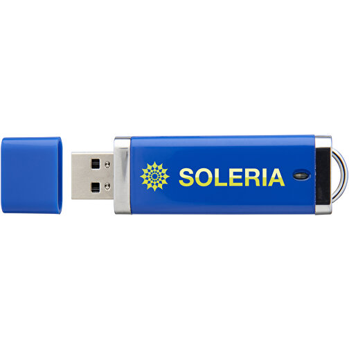 Flat USB-Stick , blau MB , 2 GB , Kunststoff MB , 7,40cm x 2,10cm x 0,70cm (Länge x Höhe x Breite), Bild 3