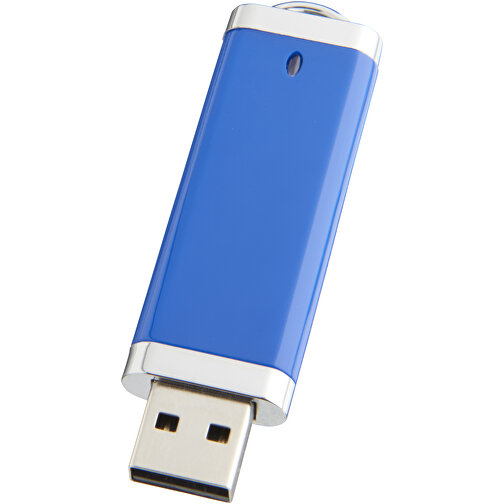 Flat USB-Stick , blau MB , 1 GB , Kunststoff MB , 7,40cm x 2,10cm x 0,70cm (Länge x Höhe x Breite), Bild 1