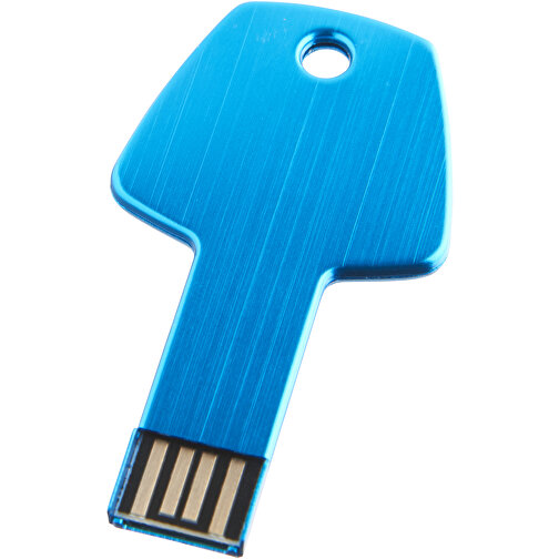 USB-Stick Schlüssel , hellblau MB , 32 GB , Aluminium MB , 5,70cm x 3,20cm x 0,30cm (Länge x Höhe x Breite), Bild 1
