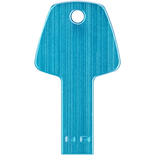 USB-Stick Schlüssel , hellblau MB , 4 GB , Aluminium MB , 5,70cm x 3,20cm x 0,30cm (Länge x Höhe x Breite), Bild 5