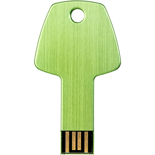 USB-Stick Schlüssel , grün MB , 32 GB , Aluminium MB , 5,70cm x 3,20cm x 0,30cm (Länge x Höhe x Breite), Bild 3