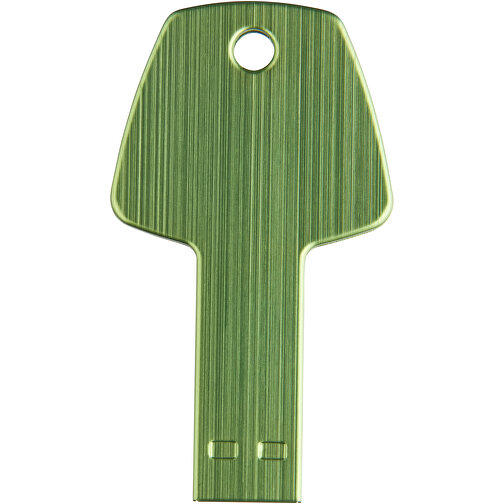 USB-Stick Schlüssel , grün MB , 2 GB , Aluminium MB , 5,70cm x 3,20cm x 0,30cm (Länge x Höhe x Breite), Bild 4