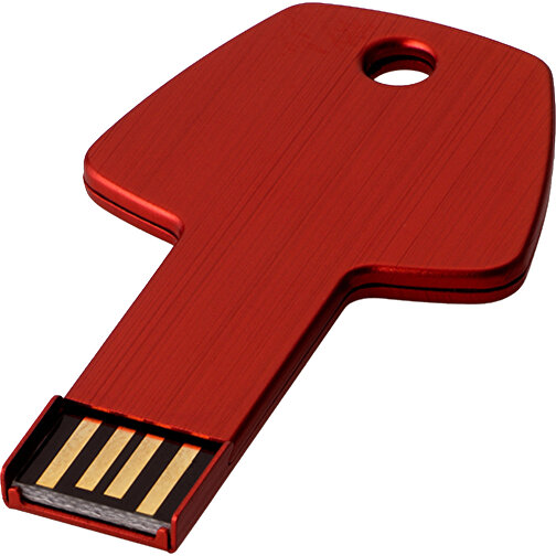 USB-Stick Schlüssel , rot MB , 32 GB , Aluminium MB , 5,70cm x 3,20cm x 0,30cm (Länge x Höhe x Breite), Bild 1