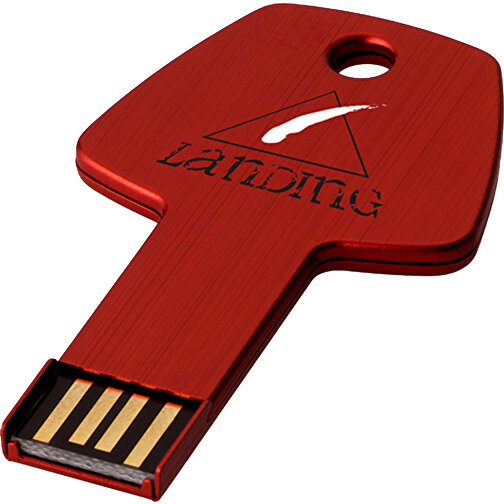 USB-Stick Schlüssel , rot MB , 32 GB , Aluminium MB , 5,70cm x 3,20cm x 0,30cm (Länge x Höhe x Breite), Bild 2