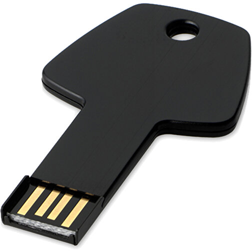 USB-Stick Schlüssel , schwarz MB , 4 GB , Aluminium MB , 5,70cm x 3,20cm x 0,30cm (Länge x Höhe x Breite), Bild 1