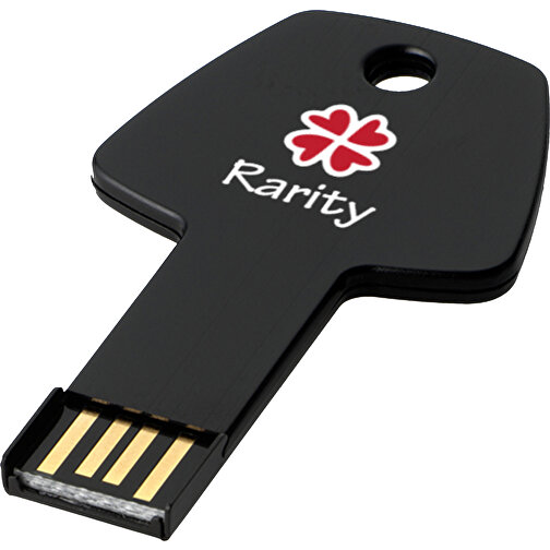 USB-Stick Schlüssel , schwarz MB , 2 GB , Aluminium MB , 5,70cm x 3,20cm x 0,30cm (Länge x Höhe x Breite), Bild 2