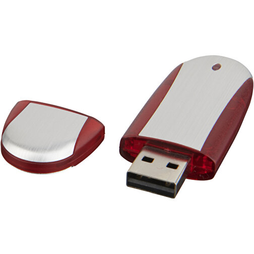 Memo USB-Stick , rot / silber MB , 16 GB , Kunststoff, Aluminium MB , 6,00cm x 2,40cm x 1,20cm (Länge x Höhe x Breite), Bild 1