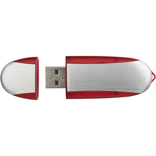 Memo USB-Stick , rot / silber MB , 16 GB , Kunststoff, Aluminium MB , 6,00cm x 2,40cm x 1,20cm (Länge x Höhe x Breite), Bild 6