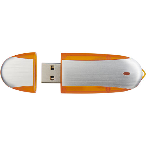Memo USB-Stick , orange / silber MB , 4 GB , Kunststoff, Aluminium MB , 6,00cm x 2,40cm x 1,20cm (Länge x Höhe x Breite), Bild 5