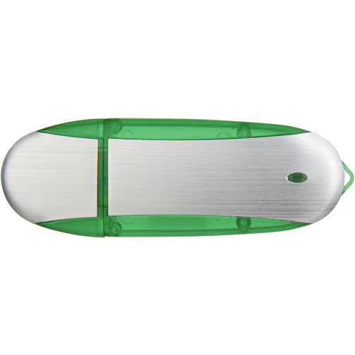 Memo USB-Stick , apfelgrün / silber MB , 16 GB , Kunststoff, Aluminium MB , 6,00cm x 2,40cm x 1,20cm (Länge x Höhe x Breite), Bild 3